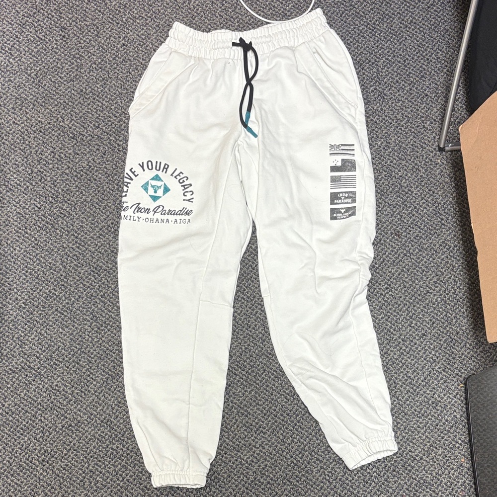 Project Rock White Joggers with Graphic Print